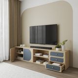  HAPPY FURNITURE , Kệ TV 2 cửa mở - BANA , KTV_031 , 220cm x 40cm x 52cm 