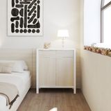  HAPPY FURNITURE , Tủ lưu trữ 2 ngăn kéo 2 cửa mở - MOKA, TCM_221 , 80cm x 35cm x 90cm DxRxC 