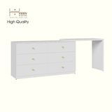  HAPPY FURNITURE , Tủ lưu trữ 6 ngăn kéo kết hợp bàn - VENNI , BAN_120 , 220cm x 45cm x 78cm DxRxC 