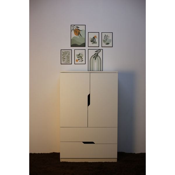  HAPPY FURNITURE , Tủ đựng đồ 2 ngăn kéo - DASH , TCM_027 , 70cm x 35cm x 112cm 