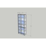  HAPPY FURNITURE , Kệ sách 6 tầng cửa kính đèn LED - CATY, KSA_074_LED , 80cm x 30cm x 202cm DxRxC 