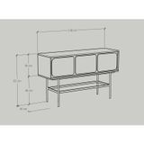  HAPPY FURNITURE , Tủ lưu trữ 3 cửa mở chân sắt - SWEETY , TCM_064 , 136cm x 40cm x 82cm 