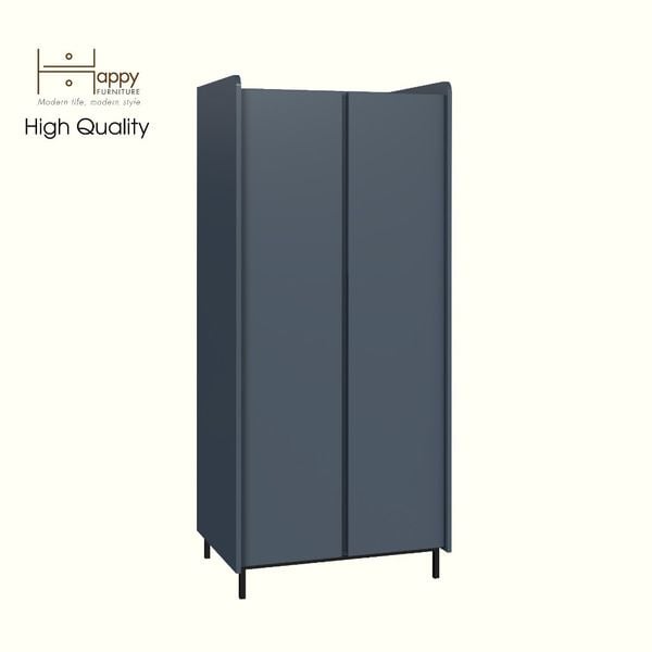  HAPPY FURNITURE , Tủ quần áo 2 cửa mở chân sắt - LAVIA , TCM_170 , 80cm x 59cm x 180cm 
