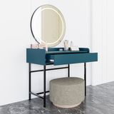  HAPPY FURNITURE , Bàn trang điểm 1 ngăn kéo chân sắt - LAVIA , BAN_085 , 90cm x 50cm x 80cm 
