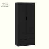  HAPPY FURNITURE ,Tủ lưu trữ 2 cửa mở 2 ngăn kéo - LAYLA , TCM_272 , 80cm x 45cm x 190cm DxRxC 