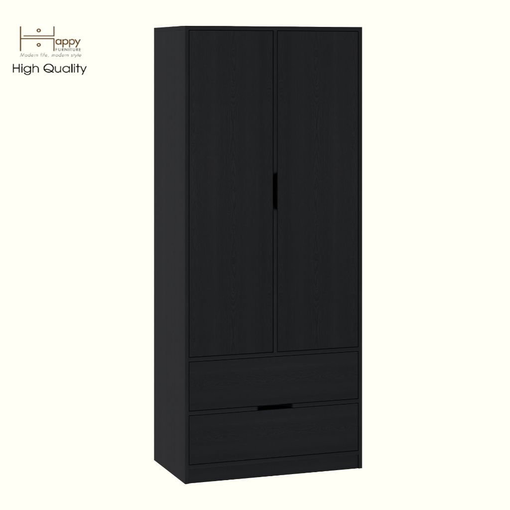  HAPPY FURNITURE ,Tủ lưu trữ 2 cửa mở 2 ngăn kéo - LAYLA , TCM_272 , 80cm x 45cm x 190cm DxRxC 