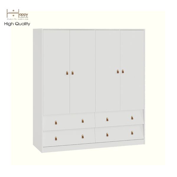  HAPPY FURNITURE , Tủ quần áo 4 cửa mở 4 ngăn kéo - CALYN , TCM_254 , 160cm x 54cm x 174cm DxRxC 