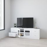  HAPPY FURNITURE , Kệ TV 2 cửa kính 4 ngăn kéo - NOAH , KTV_104 , 180cm x 40cm x 56cm DxRxC 