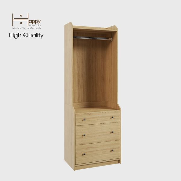  HAPPY FURNITURE , Tủ treo quần áo 3 ngăn kéo - CANA , THK_012 , 70cm x 46cm x 199cm 