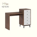  HAPPY FURNITURE , Bàn trang điểm 5 ngăn kéo - LIVIK, BAN_143 , 120cm x 45cm x 78cm DxRxC 