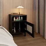  HAPPY FURNITURE , Táp đầu giường 1 cửa mở chân săt - ROTAN , TCM_135 , 42cm x 37cm x 58cm 