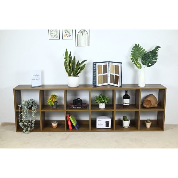  HAPPY FURNITURE , Kệ sách 2x6 - ZANE , KSA_039 , 200cm x 28cm x 60cm 