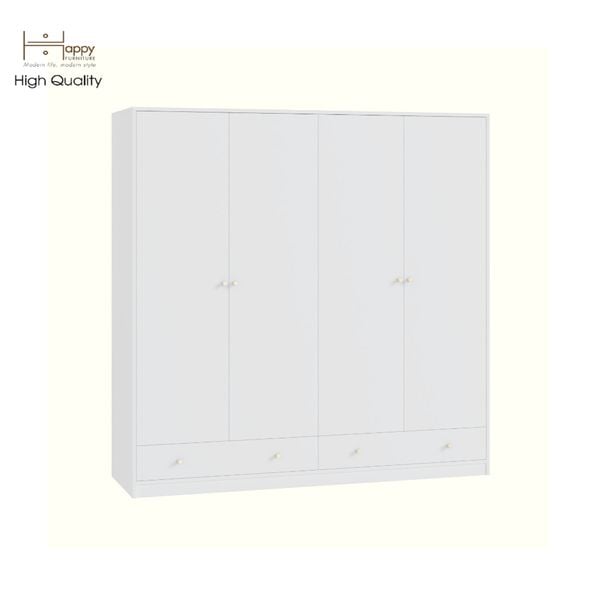  HAPPY FURNITURE , Tủ quần áo 4 cửa mở 2 ngăn kéo - HAPPI, TCM_233 , 180cm x 54cm x 180cm DxRxC 