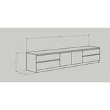  HAPPY FURNITURE , Kệ TV 4 ngăn kéo 2 cánh mở - OLA , KTV_022 , 220cm x 40cm x 42cm 