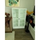  HAPPY FURNITURE , Kệ sách 4 tầng cửa kính 2 cánh mở - SCANDINA , KSA_044 , 81cm x 36cm x 132cm 