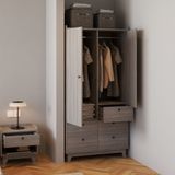  HAPPY FURNITURE , Tủ quần áo 2 cửa mở 5 ngăn kéo - KINA , TCM_039 , 90cm x 58cm x 180cm 