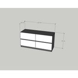  HAPPY FURNITURE , Tủ lưu trữ 4 ngăn kéo - KALA, THK_290, 110cm x 40cm x 55cm DxRxC 
