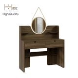  HAPPY FURNITURE , Bàn trang điểm 2 ngăn kéo kèm gương - CIRCLE , BAN_047 , 110cm x 45cm x 111cm 
