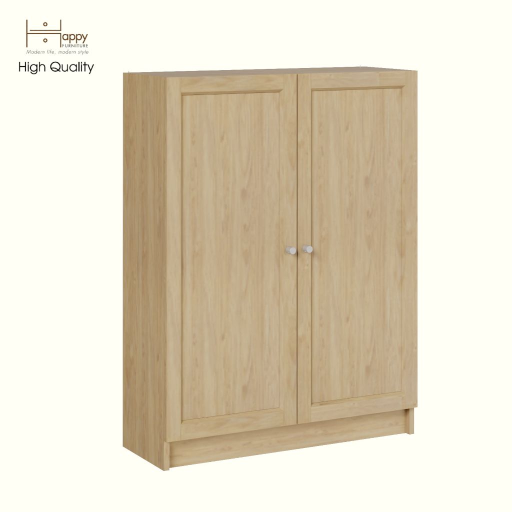  HAPPY FURNITURE , Kệ sách 3 tầng 2 cửa mở - CATY , KSA_054 , 80cm x 30cm x 106cm 