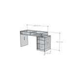  HAPPY FURNITURE , Bàn làm việc 5 ngăn kéo - JOVIE , BAN_084 , 120cm x 50cm x 75cm 