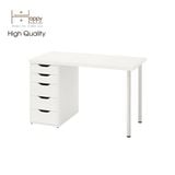  HAPPY FURNITURE , Bàn làm việc chân sắt 1 bên ngăn tủ - LIDA , BAN_020 BAN_021 BAN_022 BAN_023 , 59x72cm , sâu x cao 