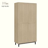  HAPPY FURNITURE , Kệ sách 6 tầng 2 cửa mở chân sắt - CATY , KSA_056 , 90cm x 39cm x 180cm 