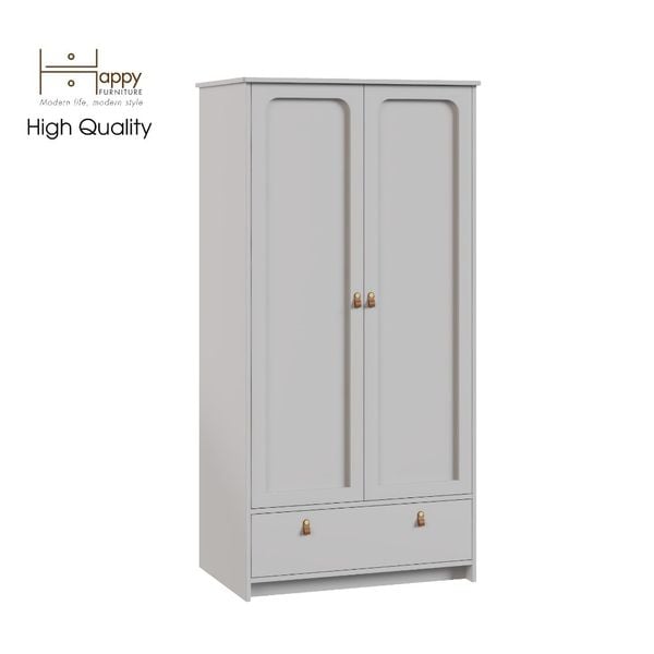  HAPPY FURNITURE , Tủ quần áo 2 cửa mở 1 ngăn kéo - NOMIA , TCM_037 , 90cm x 58cm x 180cm 