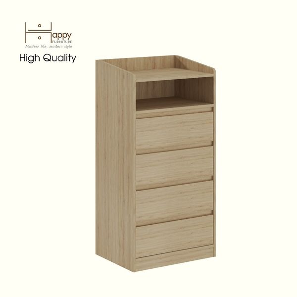  HAPPY FURNITURE , Tủ lưu trữ 4 ngăn kéo - KATE , THK_324 , 60cm x 45cm x 121cm DxRxC 