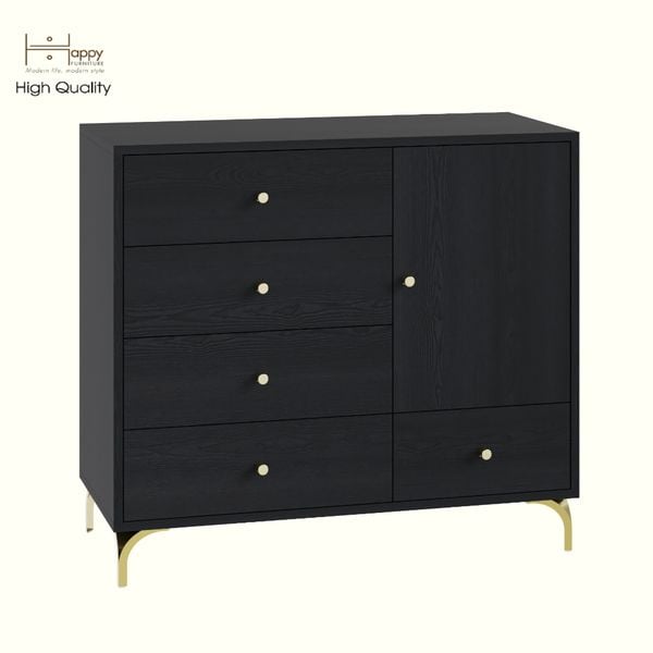  HAPPY FURNITURE , Tủ lưu trữ 1 cửa mở 5 ngăn kéo - HAPPI, TCM_231 , 90cm x 40cm x 82cm DxRxC 
