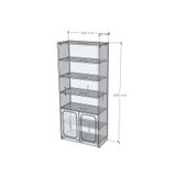  HAPPY FURNITURE , Kệ lưu trữ 6 tầng 2 cửa mở - NERIS , TCM_148 , 80cm x 36cm x 180cm 