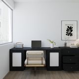  HAPPY FURNITURE , Bàn làm việc 2 cửa mở - TASY ,BAN_155, 180cm x 55cm x 75cm DxRxC 