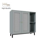  HAPPY FURNITURE , Tủ giày 2 cửa mở chân sắt - ROTAN , TCM_130 , 100cm x 34cm x 94cm 