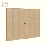  HAPPY FURNITURE , MATTA - Kệ sách 6 tầng 6 cánh mở, KSA_066 , 240cm x 28cm x 200cm DxRxC 