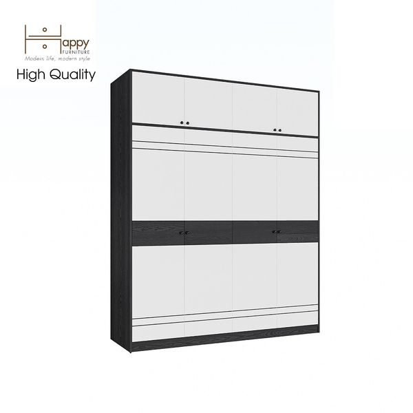  HAPPY FURNITURE , Tủ quần áo 8 cửa mở - TAKO , TCM_141 , 180cm x 54cm x 220cm 