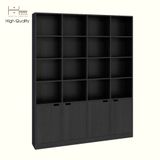  HAPPY FURNITURE , ALVA - Kệ sách 4 cửa mở, KSA_071 , 160cm x 28cm x 200cm DxRxC 