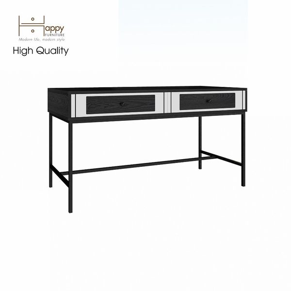  HAPPY FURNITURE , Bàn làm việc 2 ngăn kéo chân sắt - TAKO , BAN_073 , 140cm x 59cm x 75cm 