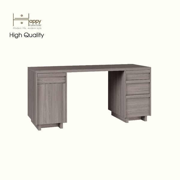  HAPPY FURNITURE , Bàn làm việc 4 ngăn kéo 1 cửa mở - MAVIS , BAN_079 , 160cm x 60cm x 75cm 