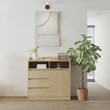  HAPPY FURNITURE , Tủ lưu trữ 3 ngăn kéo 1 cửa mở - KATE , TLT_069 , 100cm x 45cm x 100cm DxRxC 