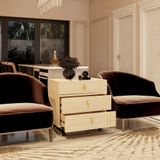  HAPPY FURNITURE , gỗ tự nhiên , Tủ lưu trữ 3 ngăn kéo Chân sắt - JOCASTA , THK_169 , 68cm x 40cm x 68cm 