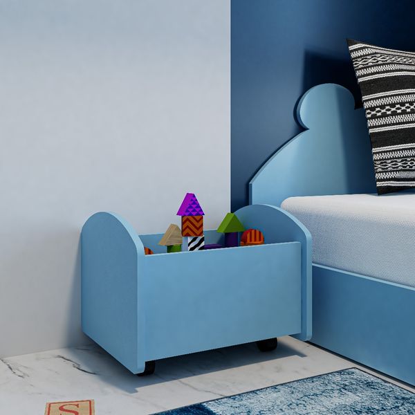  HAPPY FURNITURE , Thùng lưu trữ cho trẻ em có bánh xe - KID , TLT_001 , 46cm x 36cm x 36cm 