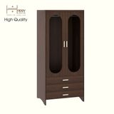  HAPPY FURNITURE , Tủ lưu trữ 2 cửa kính 3 ngăn kéo - CHEVY, TLT_050 , 80cm x 59cm x 180cm DxRxC 