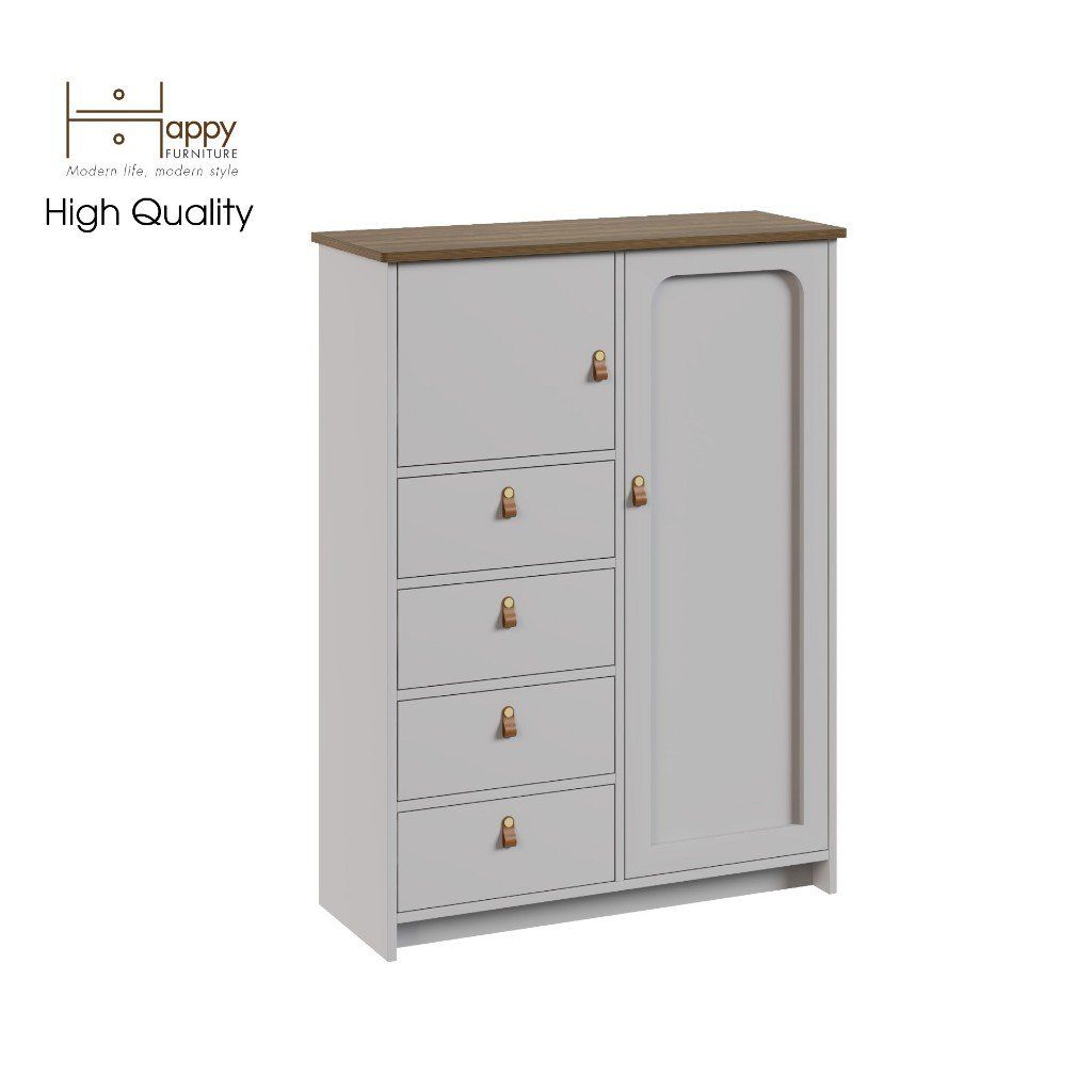  HAPPY FURNITURE , Tủ lưu trữ 5 ngăn 1 cửa mở - NOMIA , TCM_035 , 90cm x 35cm x 120cm 