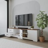  HAPPY FURNITURE , Kệ TV 2 cửa mở 2 ngăn kéo - SAFA , KTV_112 , 200cm x 45cm x 55cm DxRxC 
