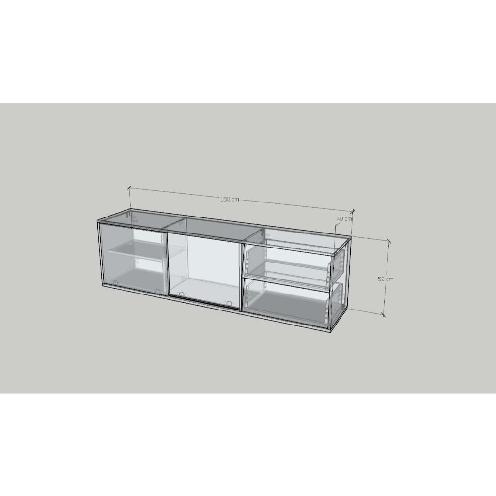  HAPPY FURNITURE , Kệ TV 2 cửa lùa 2 ngăn kéo - CALYN , KTV_100 , 180cm x 40cm x 52cm DxRxC 