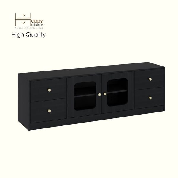  HAPPY FURNITURE , Kệ TV 2 cửa kính 4 ngăn kéo - NOAH , KTV_104 , 180cm x 40cm x 56cm DxRxC 