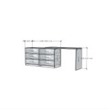  HAPPY FURNITURE , Tủ lưu trữ 6 ngăn kéo kết hợp bàn - VENNI , BAN_118 , 208cm x 45cm x 69cm DxRxC 