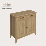  HAPPY FURNITURE , Tủ đựng đồ 2 ngăn kéo 2 cửa mở - CANA , THK_001 , 91cm x 40cm x 84cm 