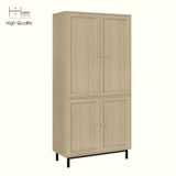  HAPPY FURNITURE , Kệ sách 5 tầng 4 cửa mở chân sắt - CATY , KSA_055 , 90cm x 39cm x 180cm 