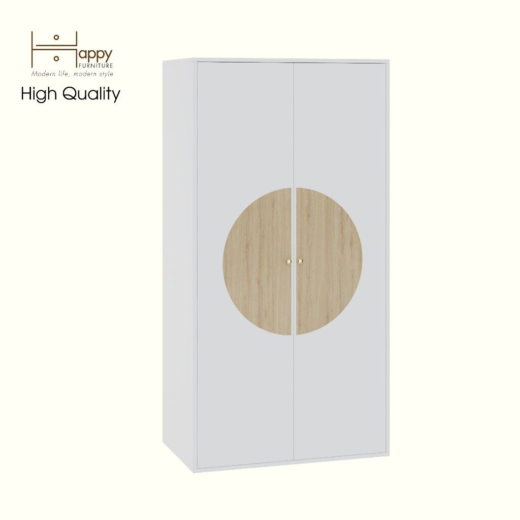  HAPPY FURNITURE , Tủ quần áo 2 cửa mở - BANA , TCM_128 , 90cm x 56cm x 176cm 