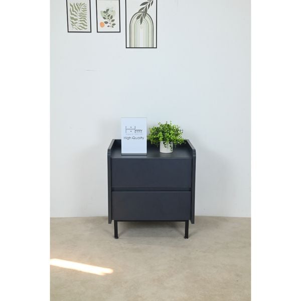  HAPPY FURNITURE , Táp đầu giường 2 ngăn kéo chân sắt - LAVIA , THK_153 , 50cm x 40cm x 54cm 